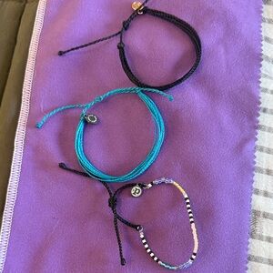 Set of 3 Beaded and Cord Friendship Bracelets
